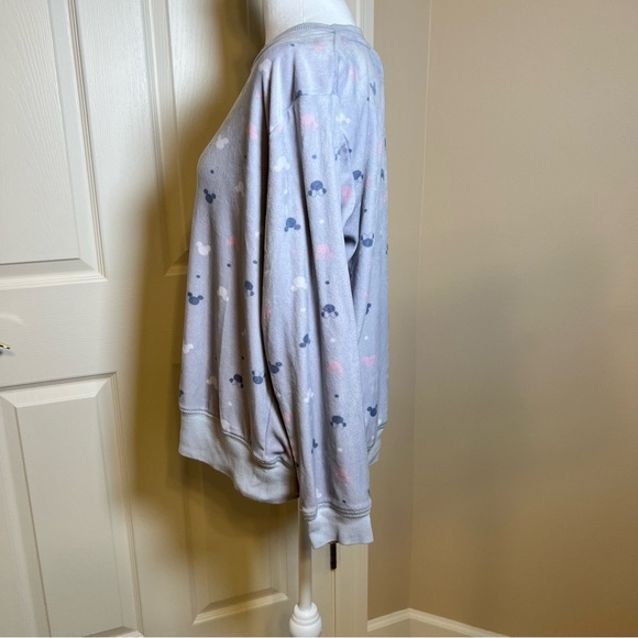 Disney Velour Pajama Top Pastel Mickey and Minnie Silhouette Size Large - Picture 5 of 8